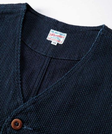 04-062 SASHIKO HUNTING VEST-INDIGO-36,INDIGO, small image number 2