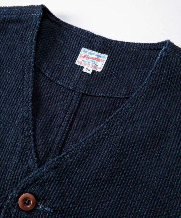 04-062 SASHIKO HUNTING VEST-INDIGO-36,INDIGO, medium image number 2