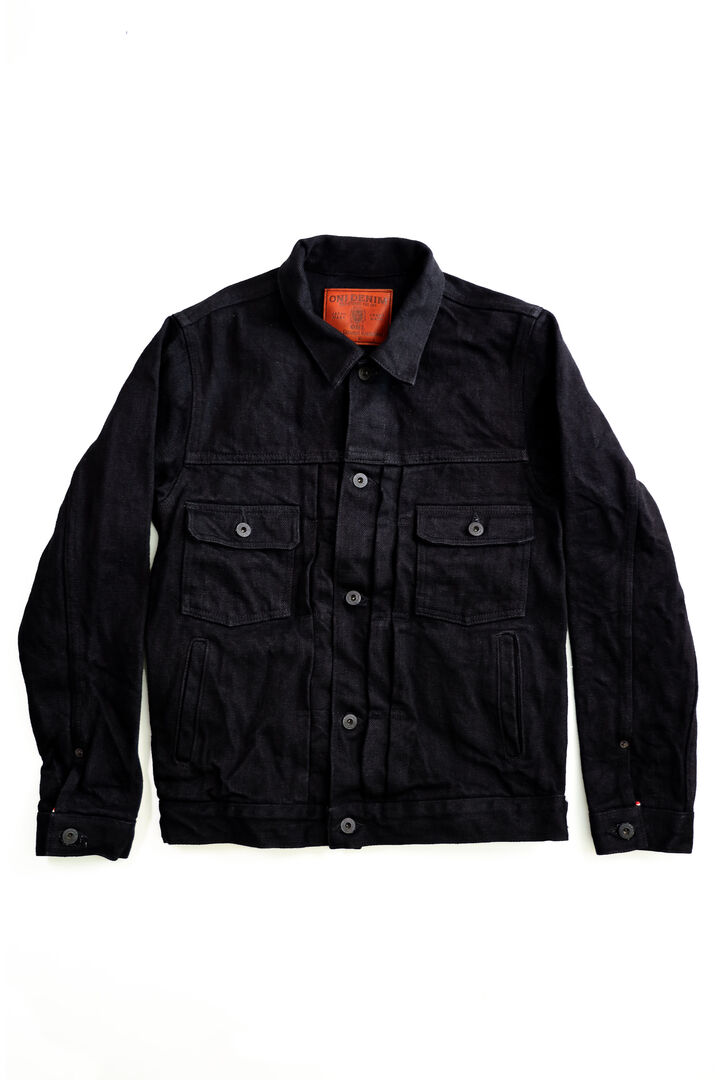 ONI-02516PZR-BK 20oz Secret Black Denim Type II Jacket with handwarmers