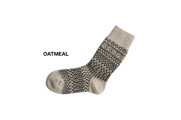 NK0101 WOOL JACQUARD SOCKS OATMEAL,OATMEAL, small image number 3