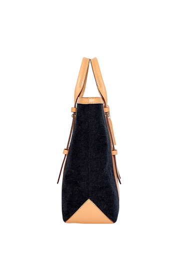 K-7 Tote Bag, Adjustable Shoulder Type-DENIM x Vegetable Tanned Leather,, small image number 1