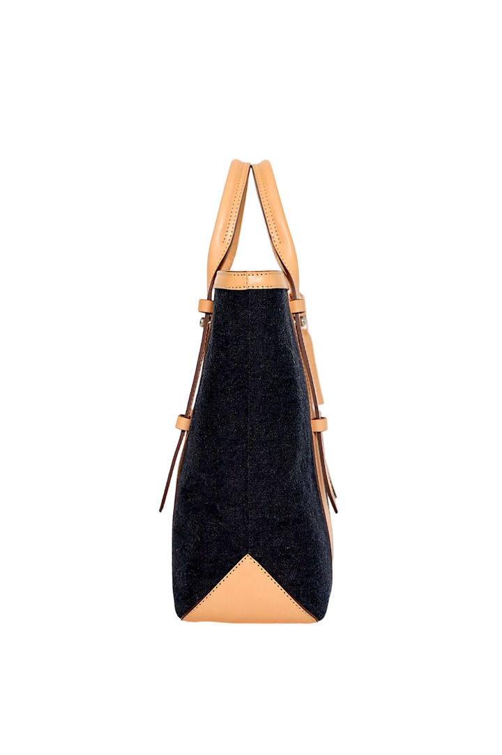 K-7 Tote Bag, Adjustable Shoulder Type-DENIM x Vegetable Tanned Leather,, medium image number 1