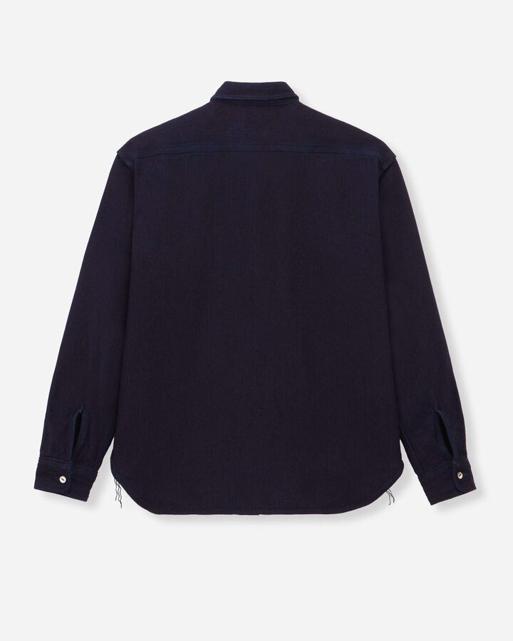 MXLS1036 TRIPLE STITCH LONG SLEEVE DOBBY SHIRT,INDIGO, medium image number 5