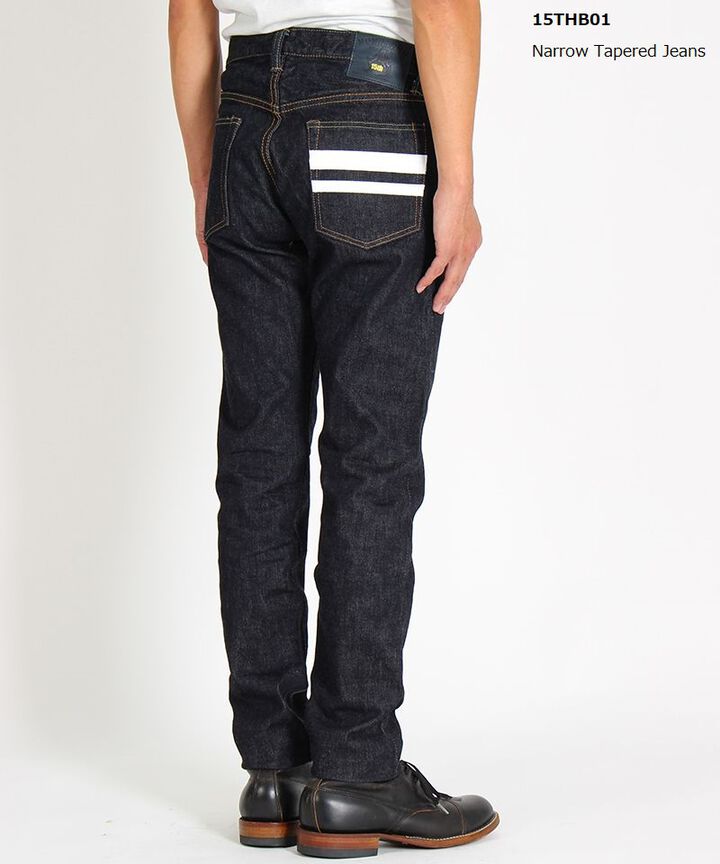 15THB01 15.7oz Deep Blue Broken Selvedge Denim Narrow Tapered Jeans,, medium