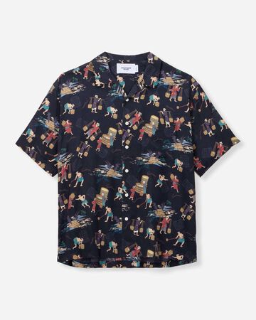 MMSS6005 RAYON S/S SHIRT,BLACK, small image number 4