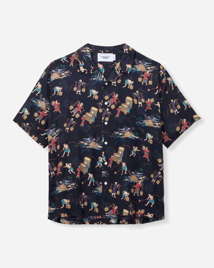 MMSS6005 RAYON S/S SHIRT,BLACK, medium image number 4