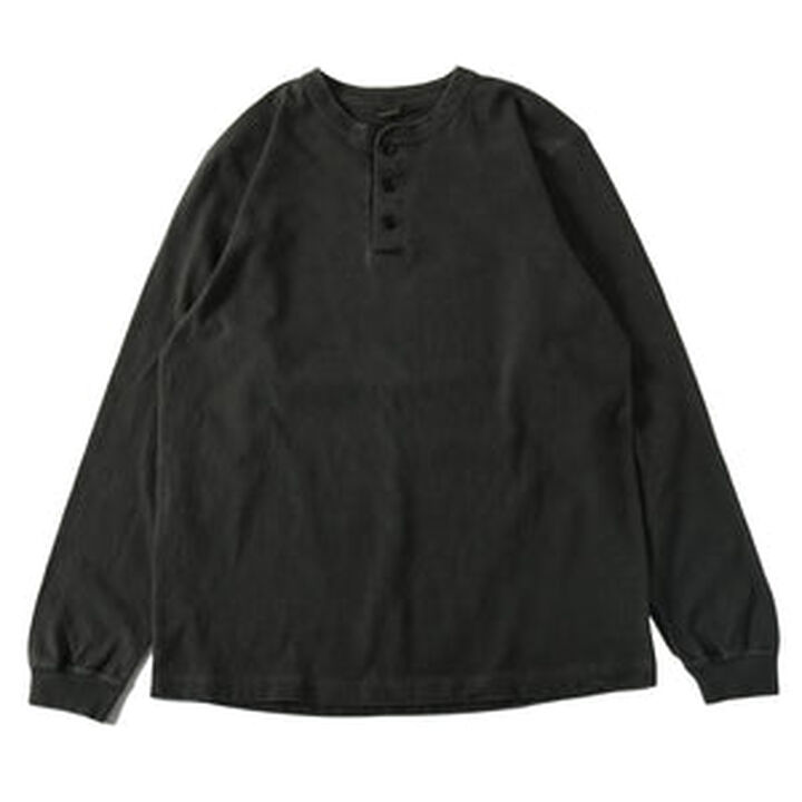 BR-3044PG COZUN LONG SLEEVES HENLEY PG T (Pigment),BLACK, medium image number 1
