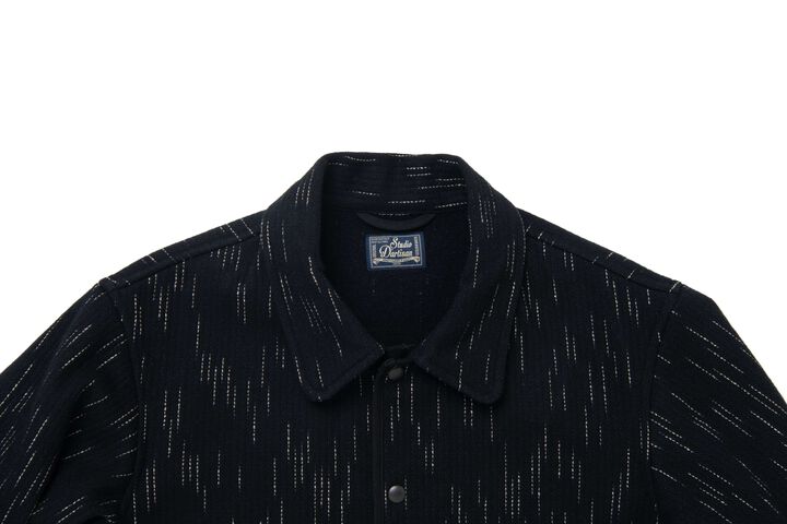 4616 Kasuri Dyed Beach Cloth Jacket,BLACK, medium image number 3