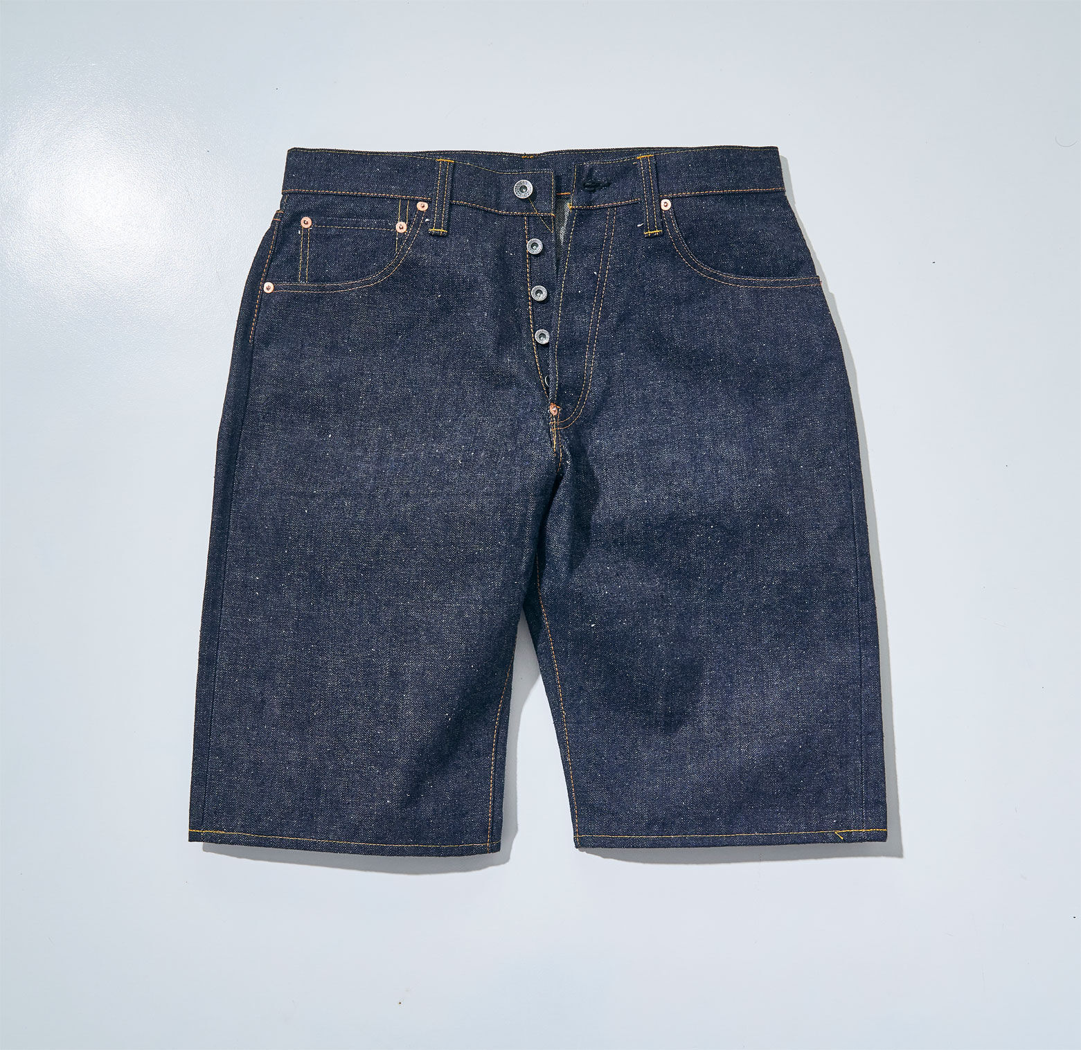 DENIMIO S310SP 15OZ JEANS SHORT PANTS INDIGO KHAKI