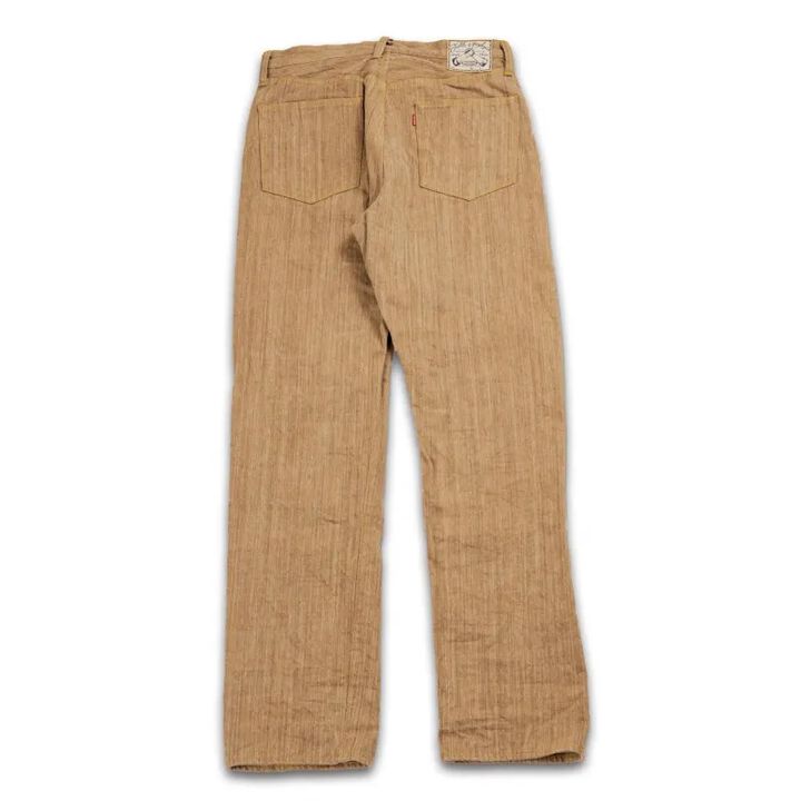 GZ-NPST-KAKI 13oz Natural Dyed Nep Straight Jeans Kakishibu,, medium image number 1