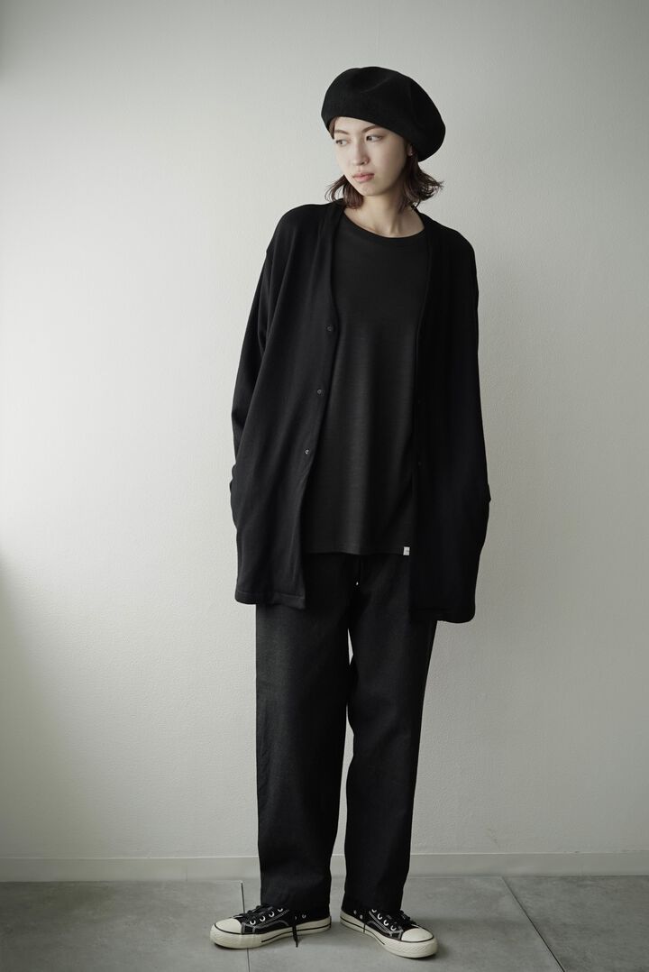 【CAPERTICA】CAP707CS09 Super140s Washable Wool MW_Jersey / Long Cardigan,BLACK, medium image number 5