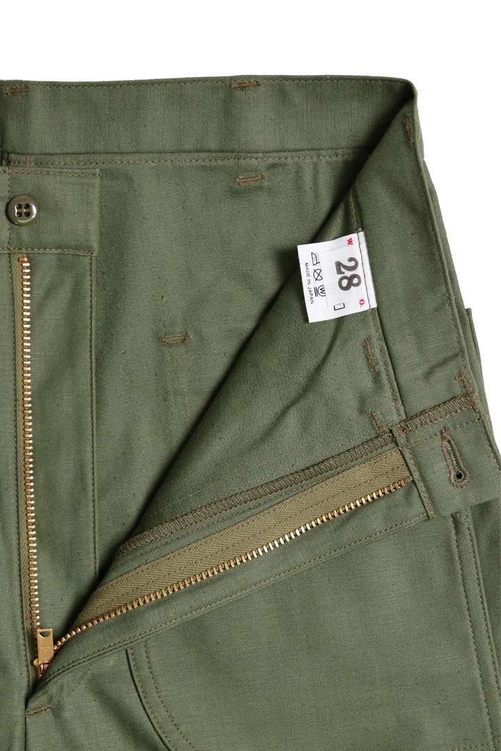 Lot 225 BACK SATIN BAKER PANTS,OLIVE DRAB, medium image number 2