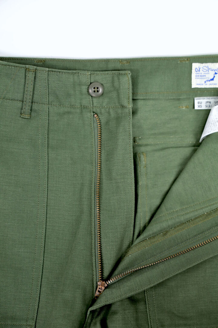 00-5042 HIGH WAIST FATIGUE PANTS 16GREEN-One Wash-2,, medium image number 3