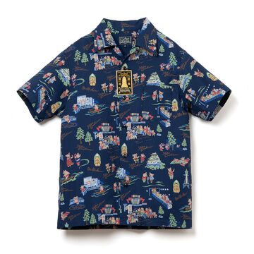 BILLI-003 Billiken Collab Aloha Shirts,NAVY, small image number 2