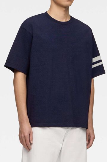 MXTS6002 YARN DYED SHORT SLEEVE T-SHIRT DISCHARGE PRINT,INDIGO, small image number 1