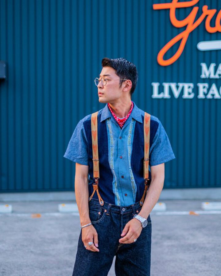 GZ-ITLS-0407 Italian Collar S/S Shirts D.ID-LIGHT INDIGO-4L,LIGHT INDIGO, medium image number 19