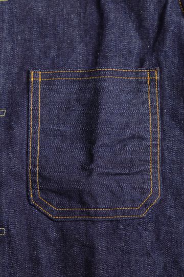 F3484 10OZ DENIM COAL MINER SHIRT SELVEDGE DENIM (INDIGO)-One Wash-L,, small image number 7