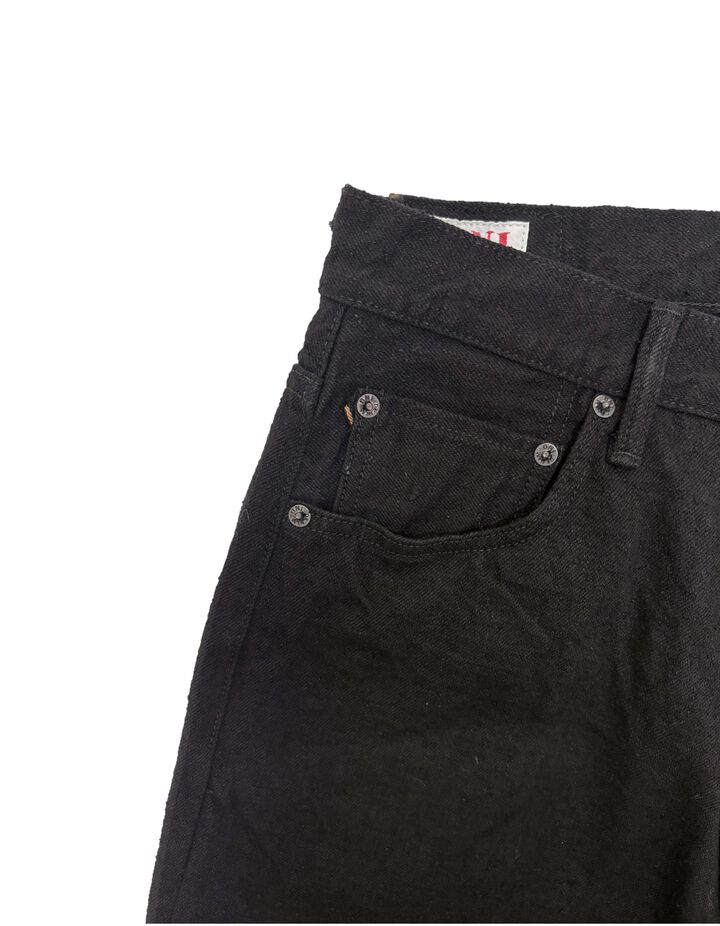 ONI222CCD-BKBK 15oz Crushed Concrete Denim Black x Black Kabuki Selvedge  Super Wide Straight,, medium image number 5