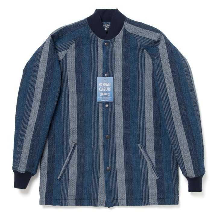 4542 NORAGI KASURI SASHIKO JACKET,NAVY, medium image number 0