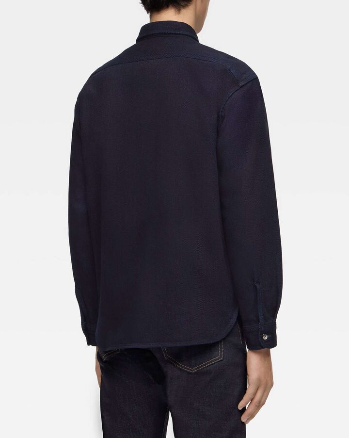 MXLS1036 TRIPLE STITCH LONG SLEEVE DOBBY SHIRT,INDIGO, medium image number 2