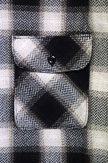 01-V8072 RELAX FIT FLANNEL SHIRT (161 Black Check),, small image number 3