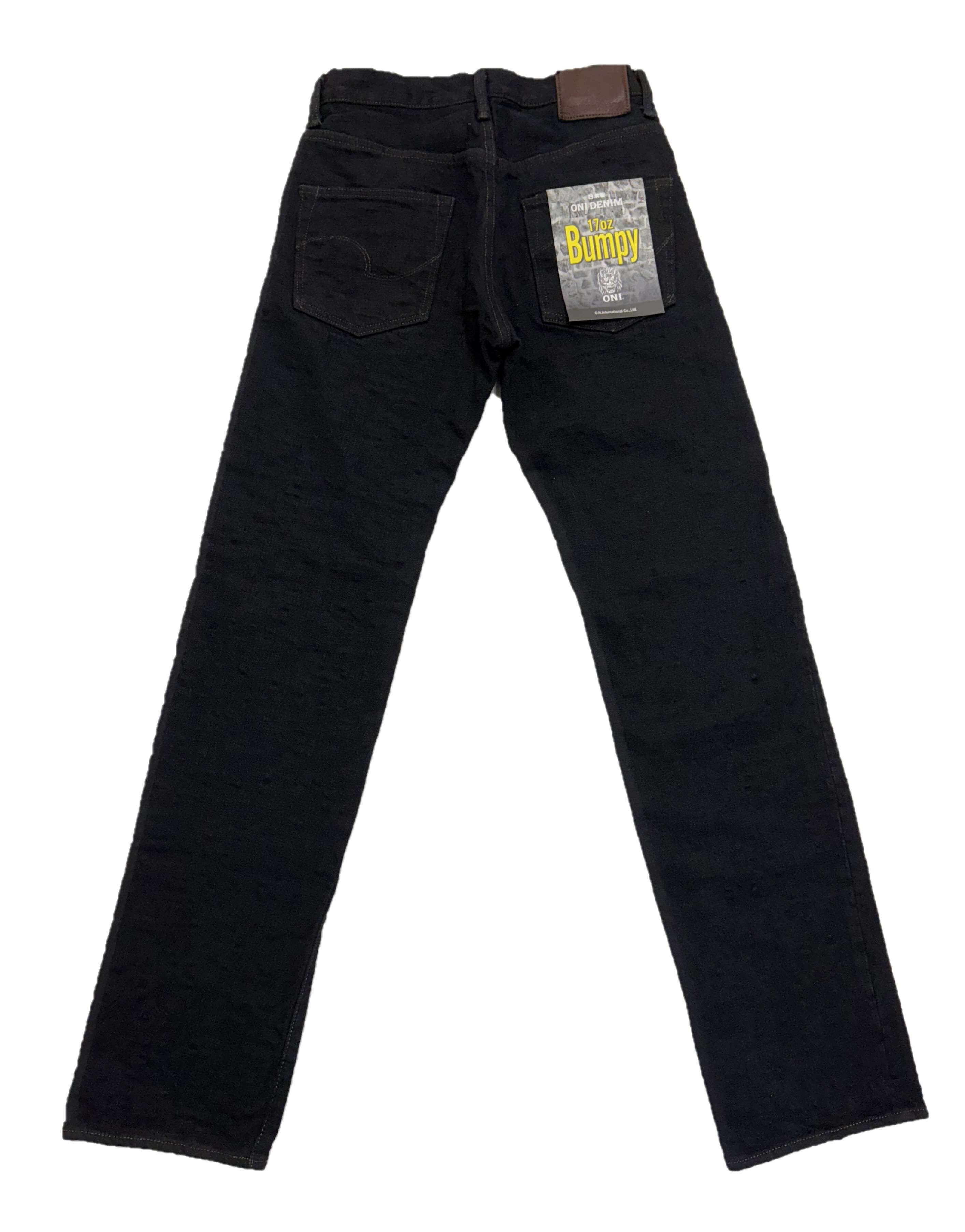 DENIMIO | ONI-277Bumpy-黒 (Black) 17oz Bumpy Denim Just Right Straight