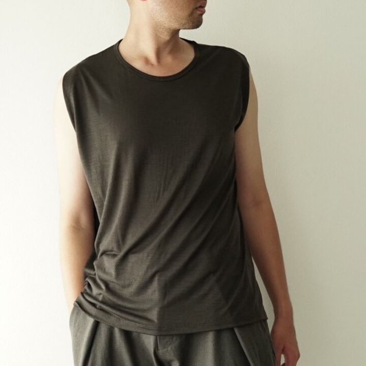 【CAPERTICA】CAP706CS29 Washable Wool Tank Top-BLACK-2,BLACK, medium image number 11