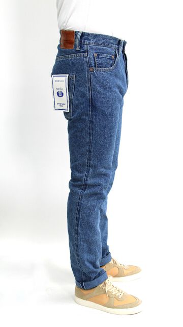 YU9983STHT 16.5oz Natural Indigo "Yurai" Stone Wash High Rise Tapered Jeans-One Washed-28,, small image number 2