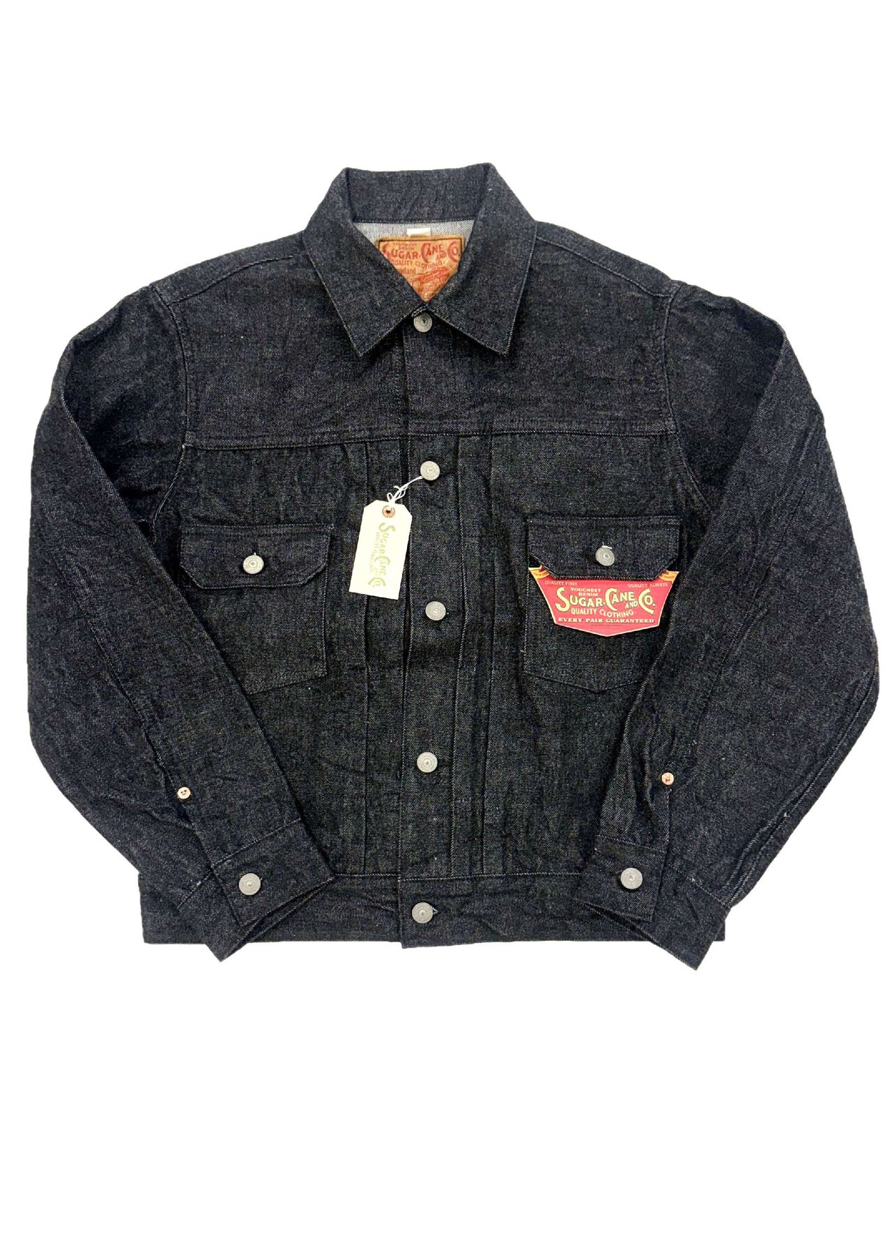SUGAR CANE◇Gジャン/38/BLACK DENIM JACKET 1953 MODEL/コットン/BLK 