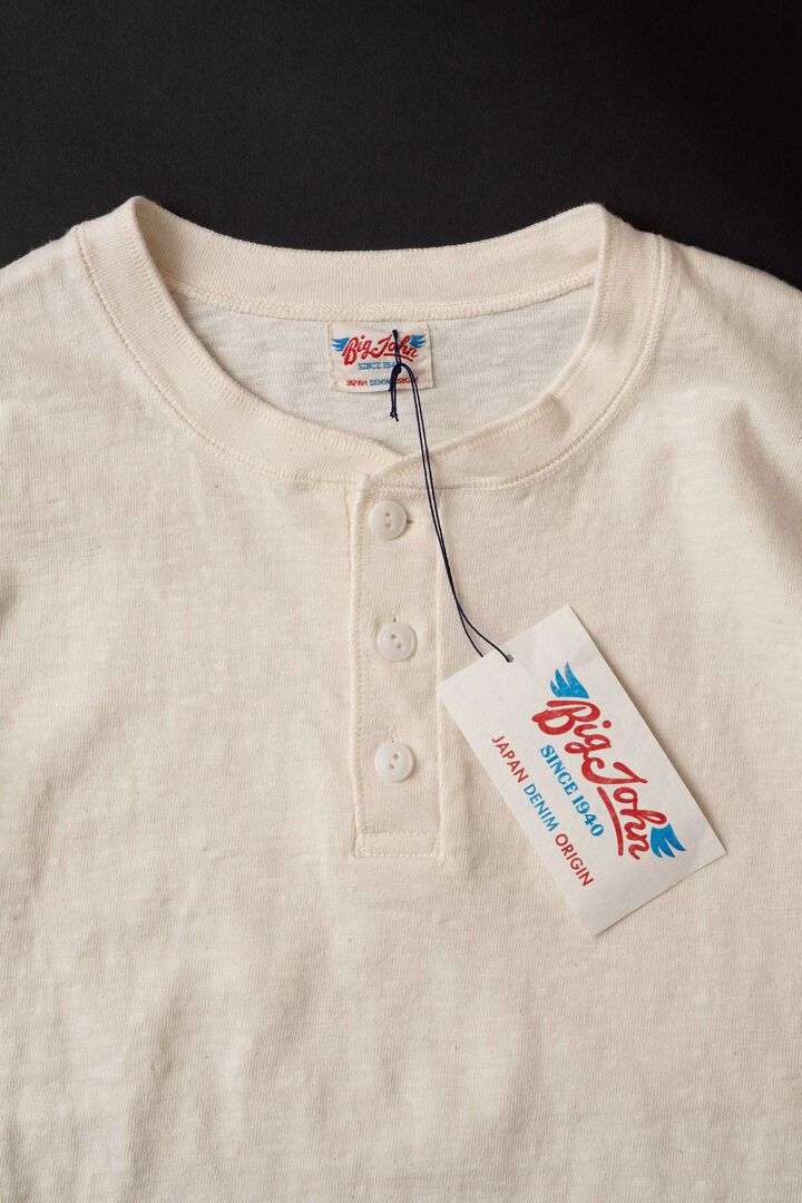 MTE014 LONG SLEEVE HENRY NECK T-SHIRT,NATURAL, medium image number 5