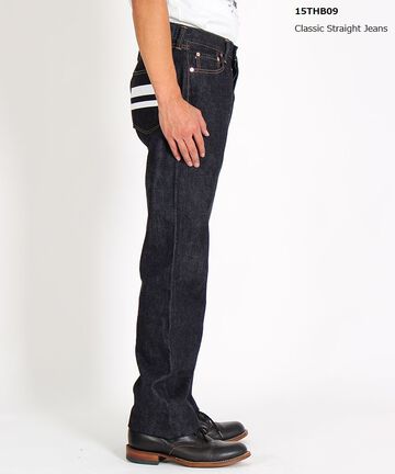 15THB09 15.7oz Deep Blue Broken Selvedge Denim Classic Straight Jeans-One Washed-29,, small image number 3