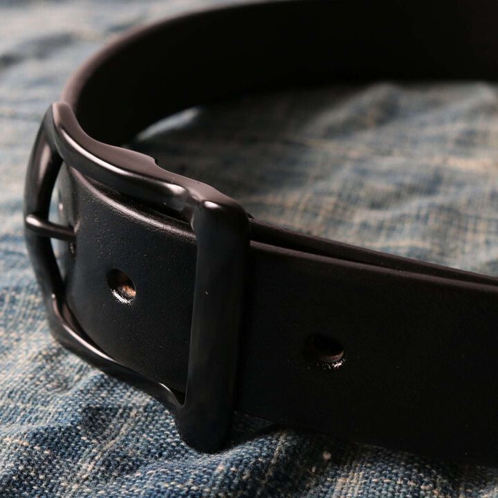 LE-4168BK "STANDARD" Big Buckle 40mm Leather Belt 【Black Color Buckle】,, medium
