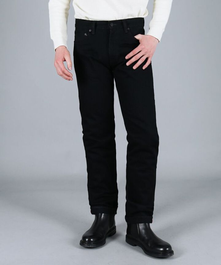 MXJE1205 BLACK x BLACK SLIMFIT STRAIGHT,BLACK, medium image number 0