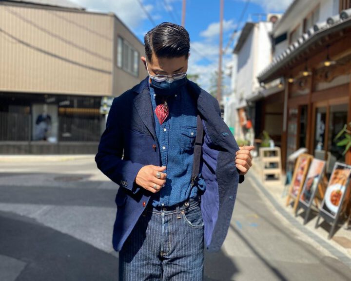 GZ-PIDTRJK-0310 Switching Tailored Jacket Paisley &times; SASHIKO,, medium image number 9