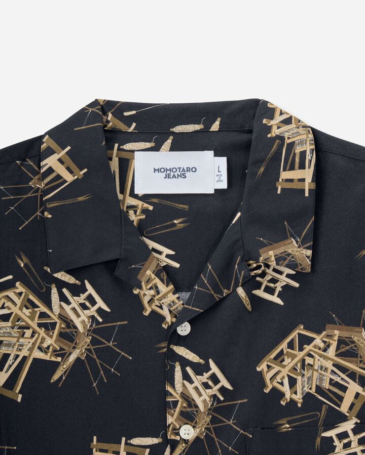 MMSS6004 COTTON/RAYON S/S SHIRT,BLACK, medium image number 2