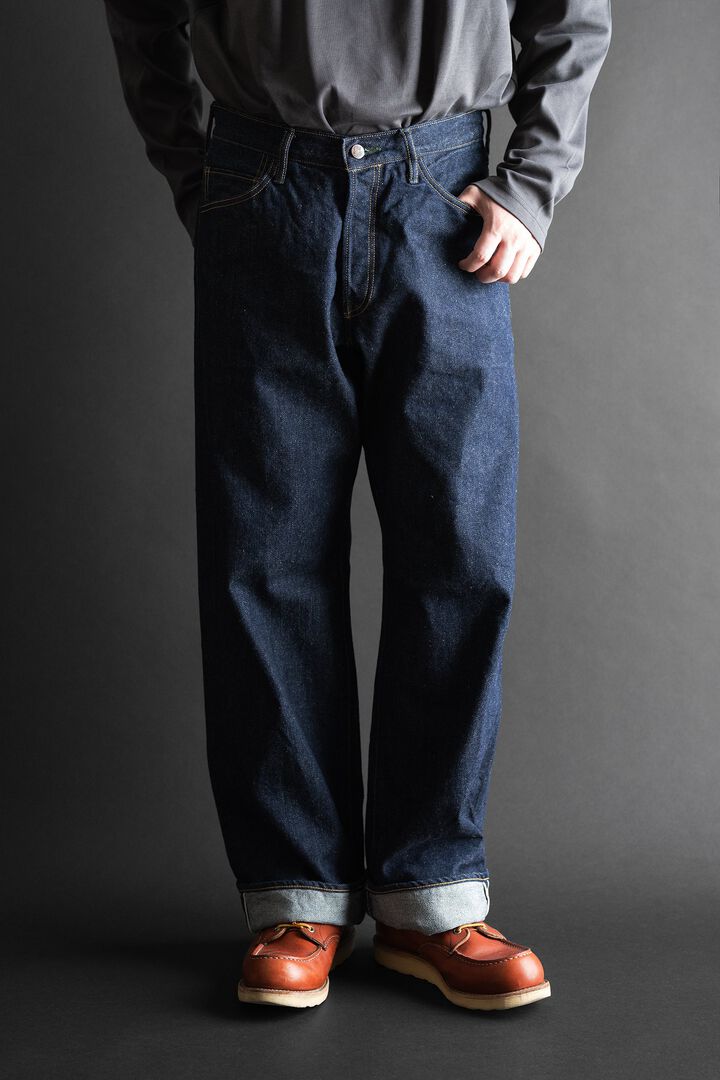 M1011RC 13.5OZ "YOSHIDENIM" GREEN LABEL WILD DUCK JEANS WIDE STRAIGHT,, medium