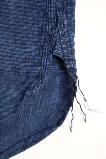 01-8068 INDIGO LINEN WORK SHIRT (101 INDIGO CHECK),, small image number 8