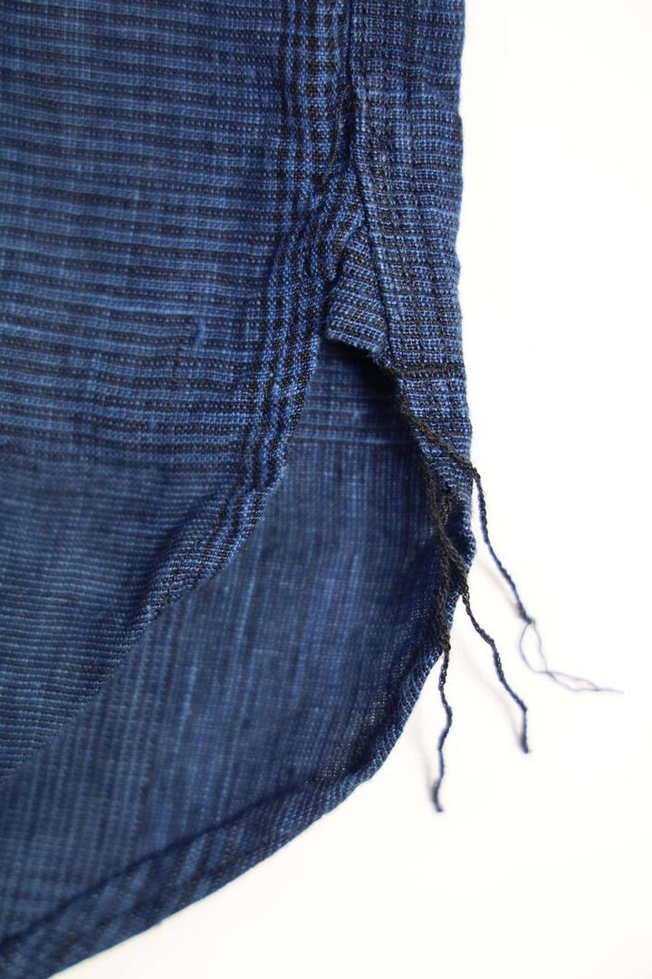 01-8068 INDIGO LINEN WORK SHIRT (101 INDIGO CHECK),, medium image number 8