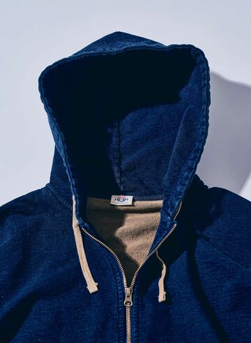 SIS25-102 Kakishibu Indigo Sweat Zip-Up Hoody,, small image number 1