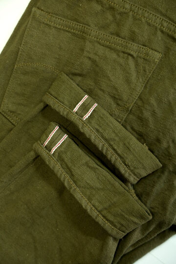 ONI-612-OLOL 12oz Olive warp and weft,  Selvedge Denim Relax Tapered-One Washed-29,, small image number 9