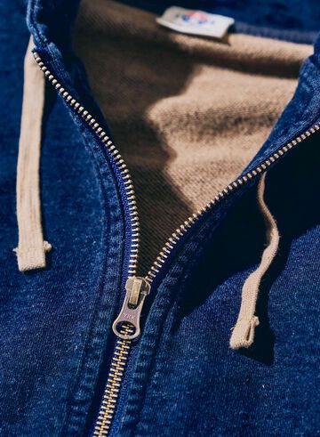 SIS25-102 Kakishibu Indigo Sweat Zip-Up Hoody,, small image number 2