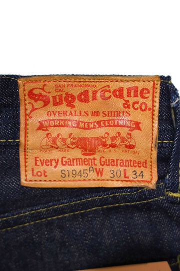 Lot No. SC49001 / SUGAR CANE Super “Denim” Collectibles #01 14oz. BLUE DENIM WAIST OVERALLS “S1945” MODEL,, small image number 1