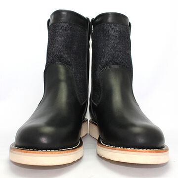 MD-019 Momotaro Jeans Denim Farmer Boots (Black),, small image number 3