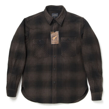 5678-DORO Amami mud-dyed Flannel Shirts-BROWN-36,BROWN, small image number 2