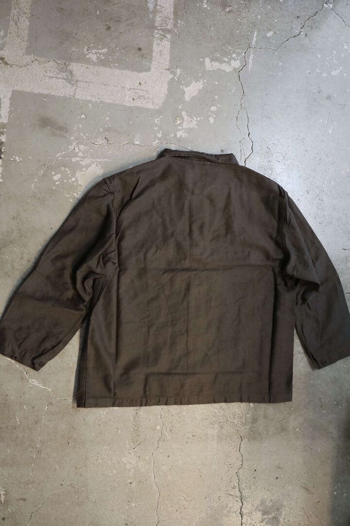 01-6061 COTTON LINEN MOLESKIN RELAX FIT SIMPLE WORK JACKET (60 Charcoal Gray),, medium image number 1