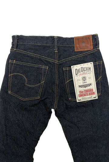 ONI288CCD-GOLV 15oz Crushed Concrete Denim Weft: Grayish Olive Kabuki Selvedge Regular Straight,, small image number 2
