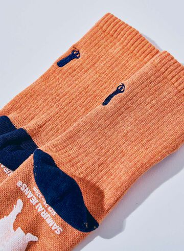 SJKS25-NEL CREW SOCKS,NAVY × RED, small image number 8