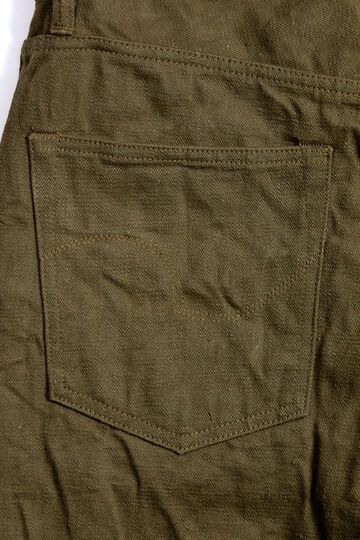 ONI246-OLOL 12oz weft and warp sulfur dyed olive Denim Neat Straight,, small image number 4