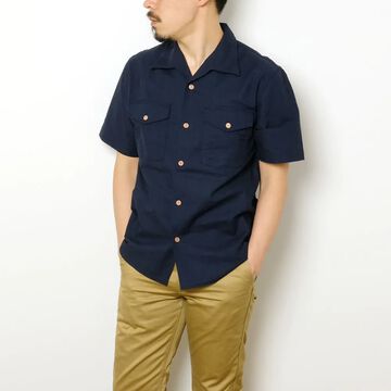 BP19502 Open Collar PANAMA Shirt-NAVY-S,NAVY, small image number 0