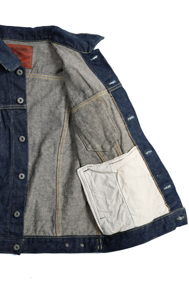 ONI02527PZR-KABEG 20oz Secret Denim Kabuki Selvedge Type 3 Jacket with handwarmers (weft: Beige),, medium image number 5